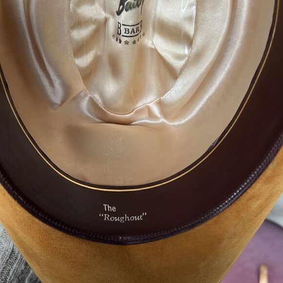 Warm Tan Genuine Leather Cowboy Hat, 57cm Excellent Condition - Picture 4 of 7